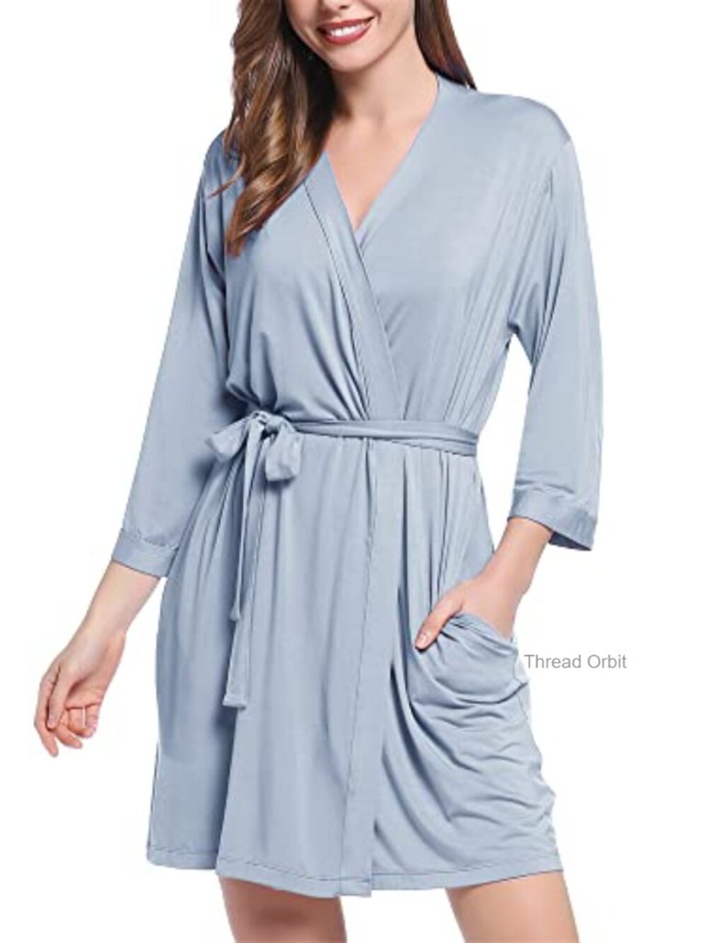 Bamboo Viscose Robe Cooling Short Lightweight Bathrobe